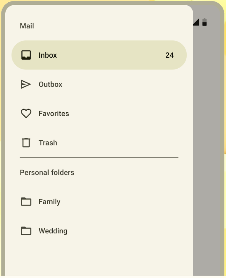 Navigation drawer example