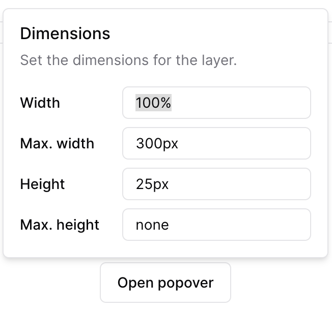 Popover example